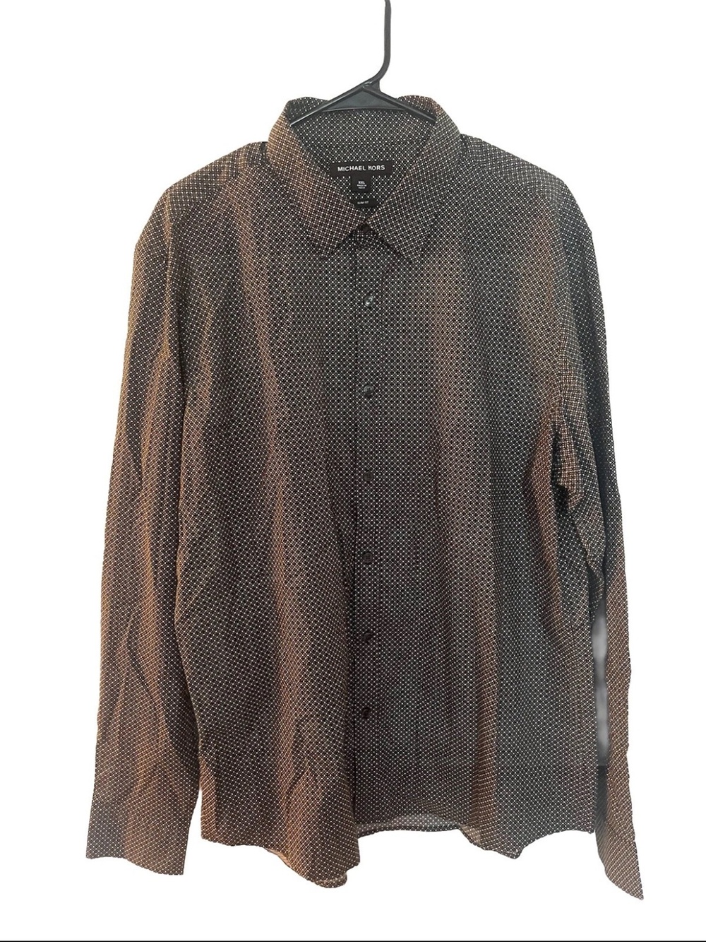 Michael Kors Men’s Brown Slim Fit Button-Up Shirt Size XXL